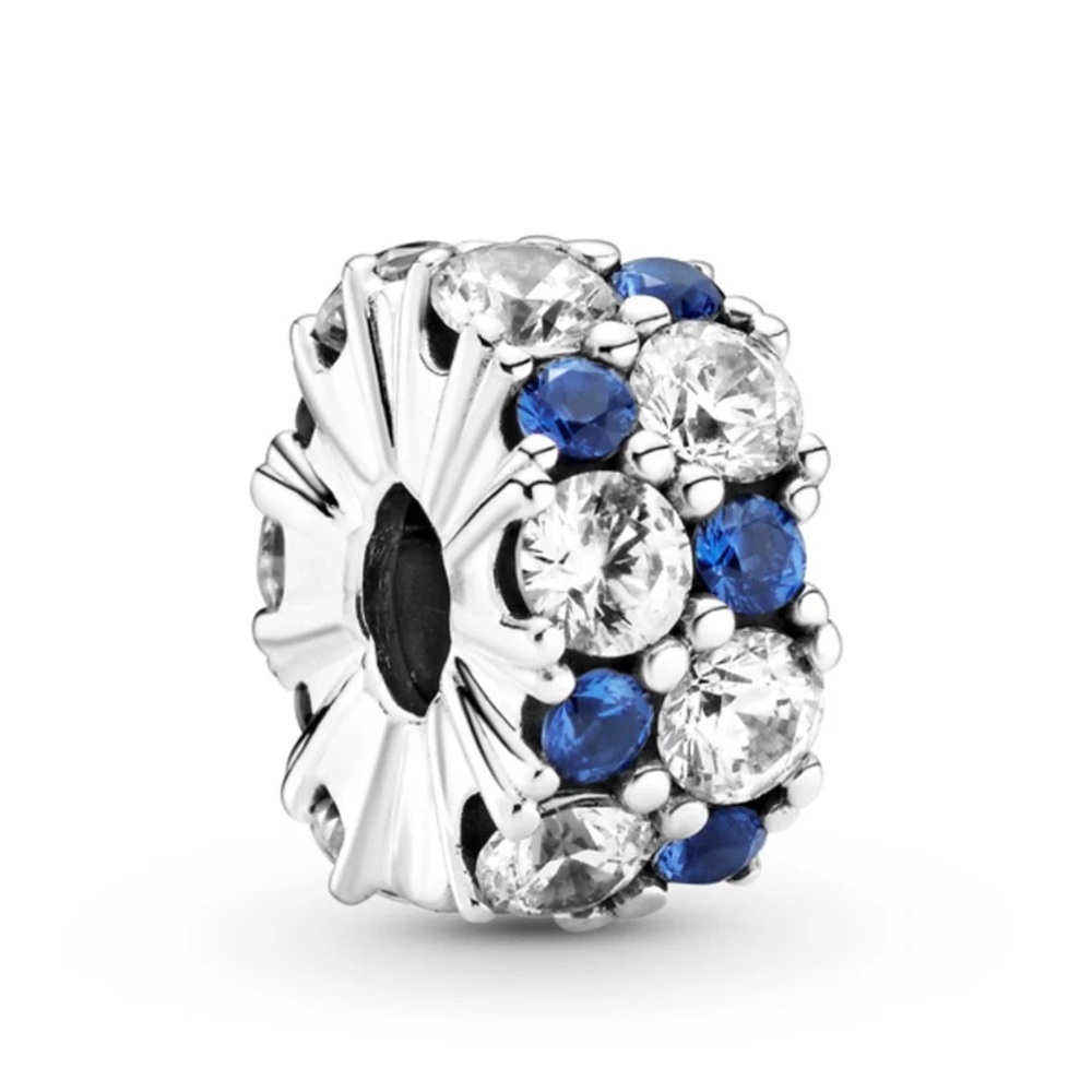 PANDORA CLEAR & BLUE SPARKLING CLIP